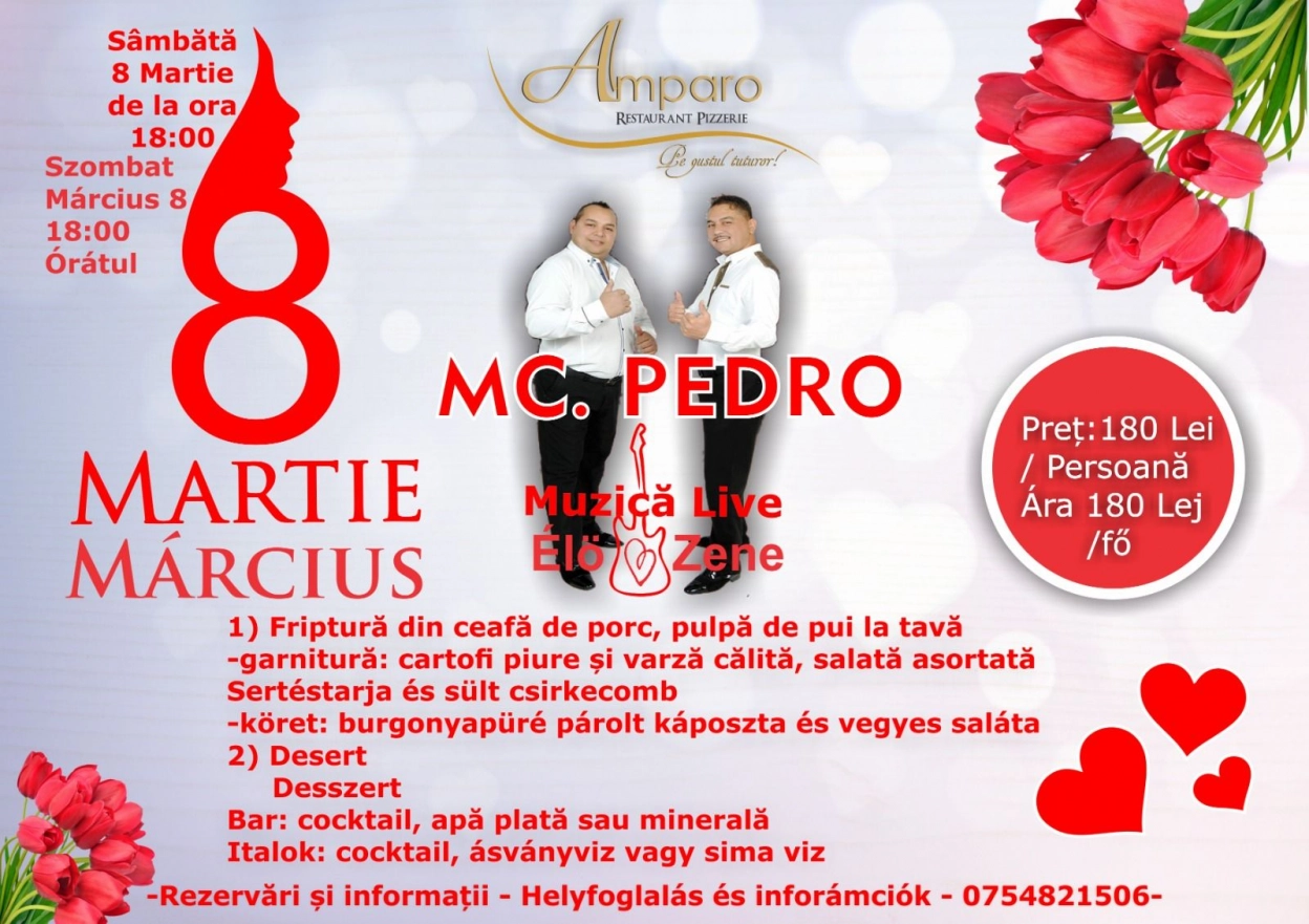 Sărbătorește 8 Martie la Restaurant Amparo