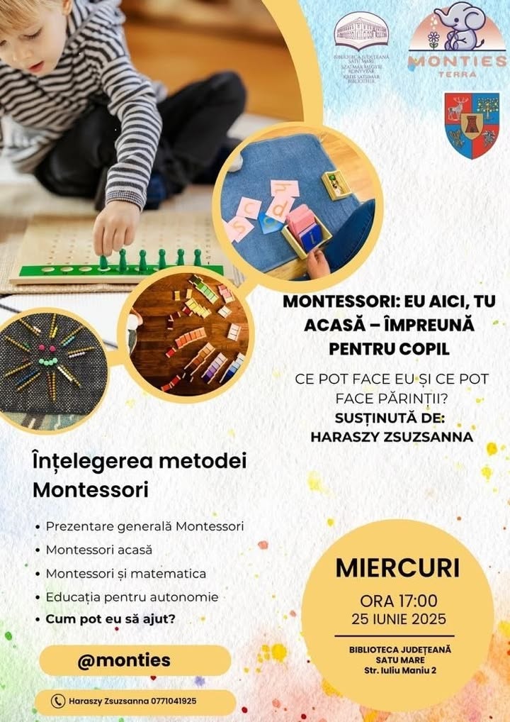 Descoperă Montessori la Biblioteca Județeană Satu Mare