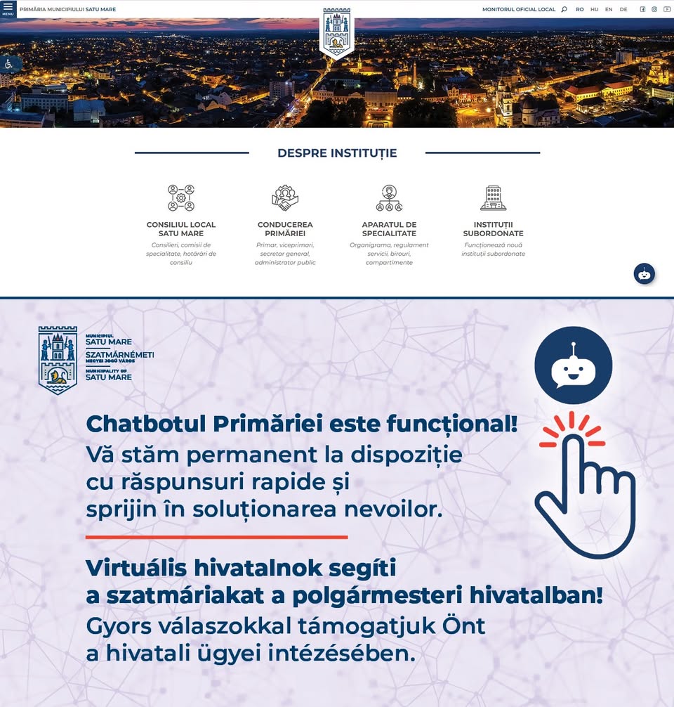 Primăria Satu Mare introduce chat cu inteligență artificială pentru cetățeni