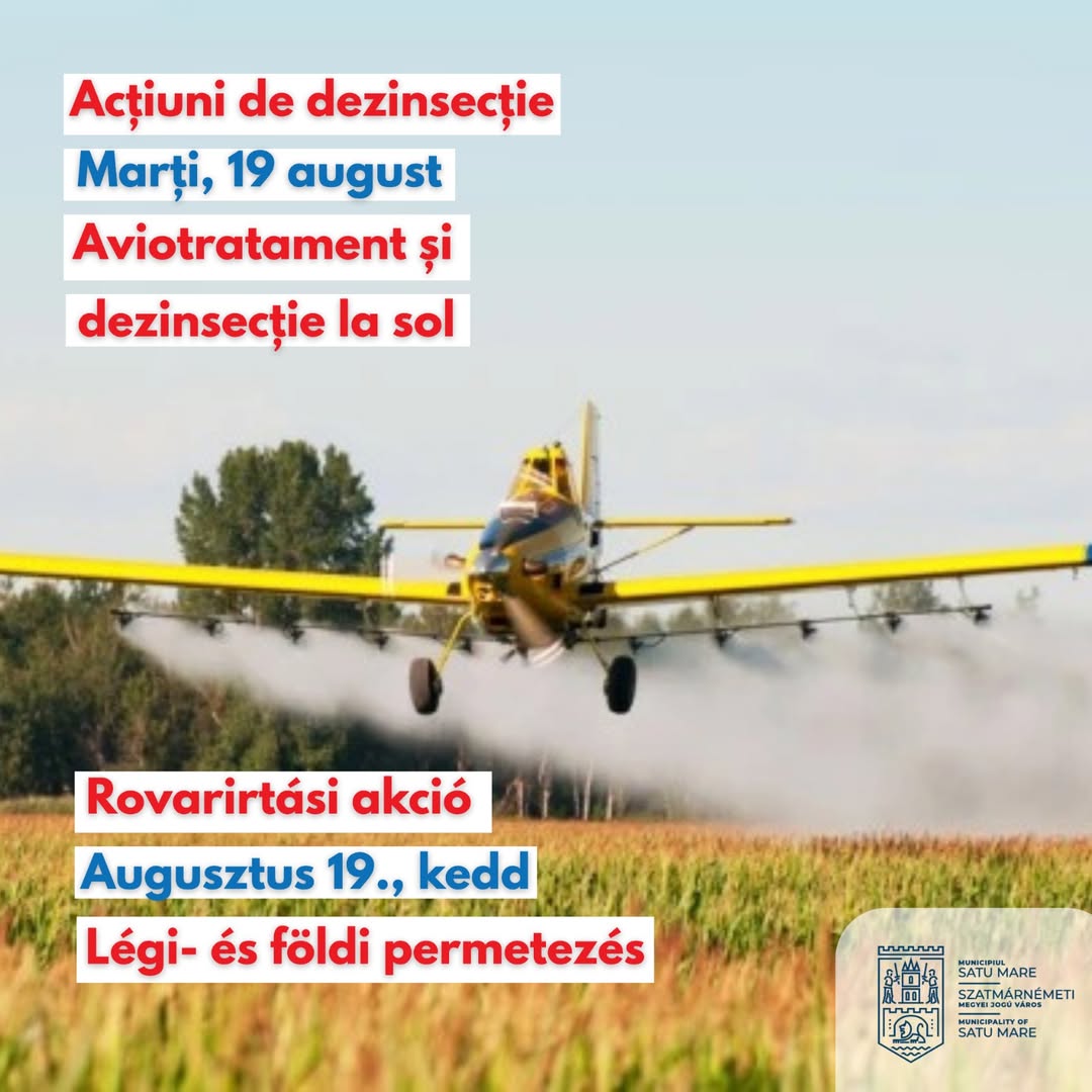 Acțiuni de dezinsecție programate în Satu Mare