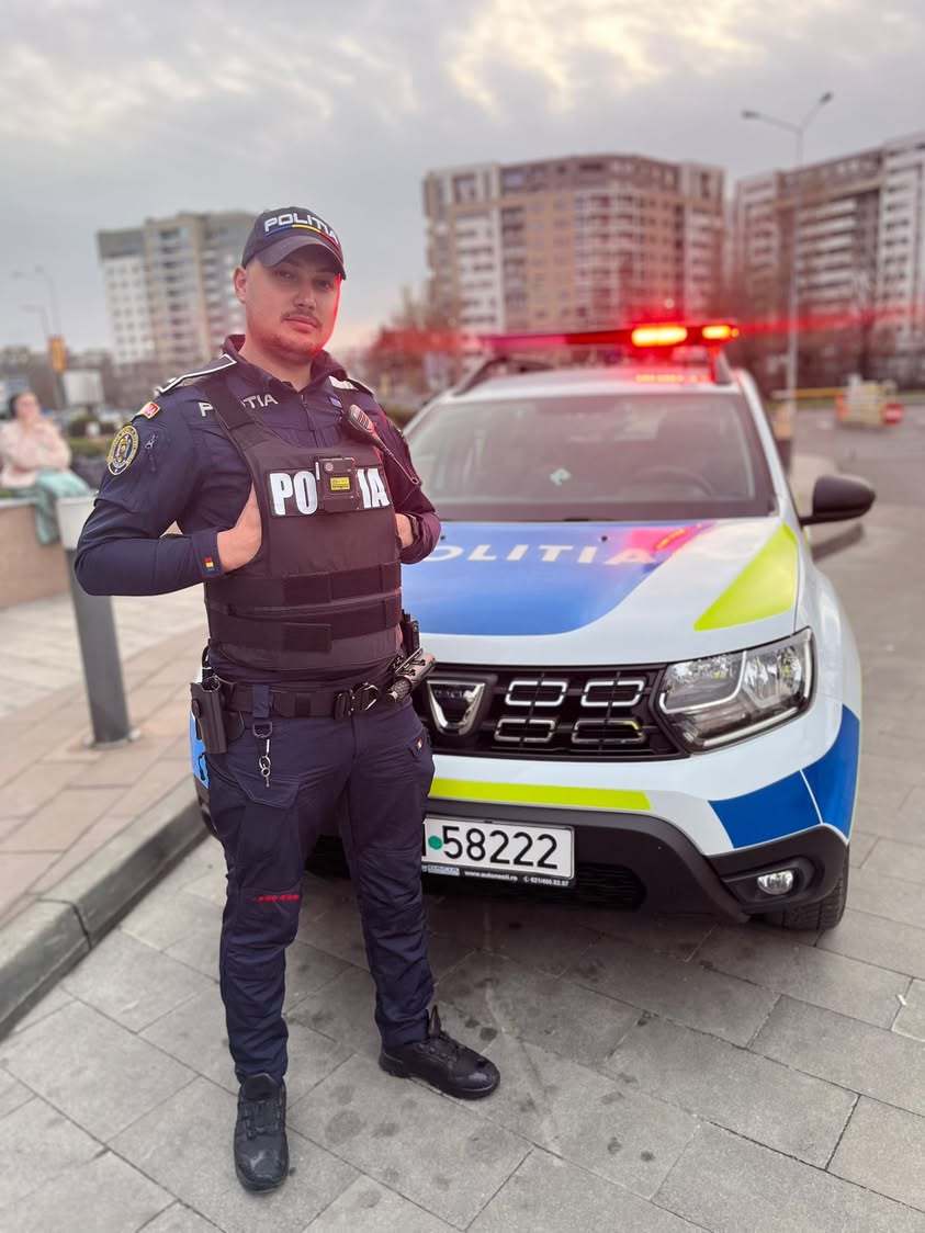 Alin, polițist aflat în timpul liber, a intervenit pentru salvarea unei femei agresate în parc