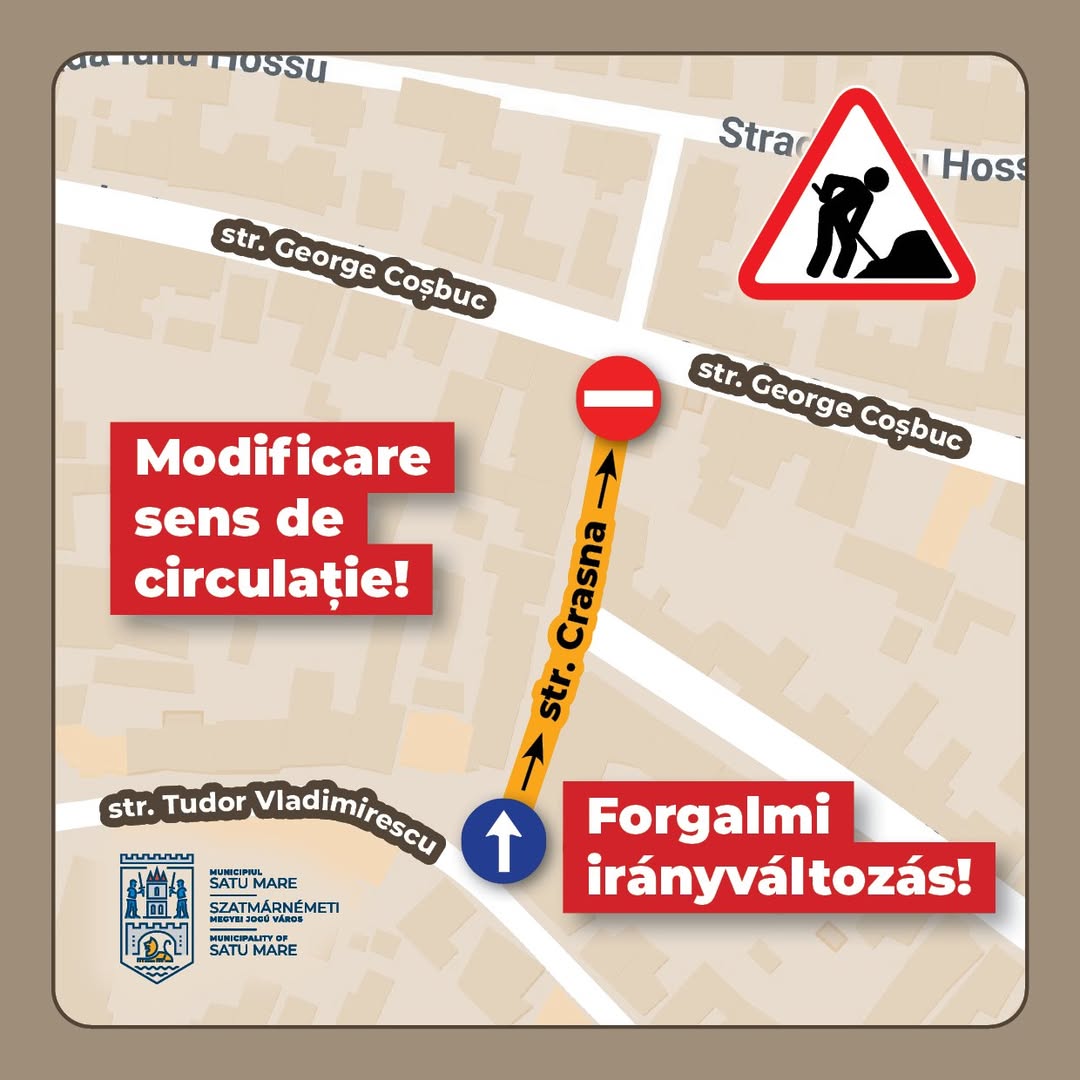 Schimbări în circulație pe strada Crasna din Satu Mare