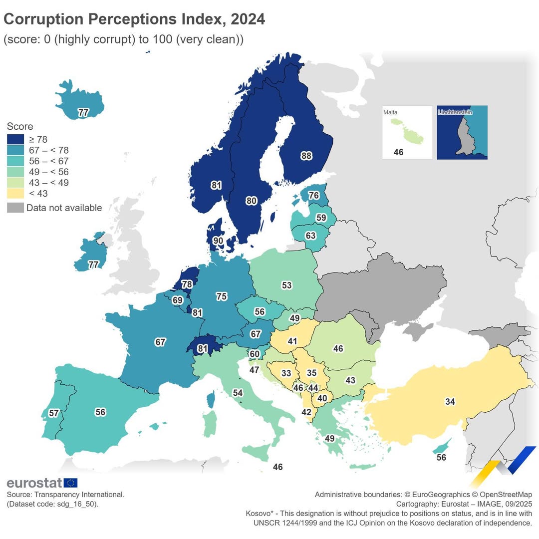 Indicele percepției corupției 2024: cele mai ridicate niveluri în UE