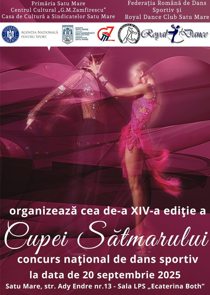 Satu Mare găzduiește Cupa Satmarului de dans sportiv, ediția a 14-a