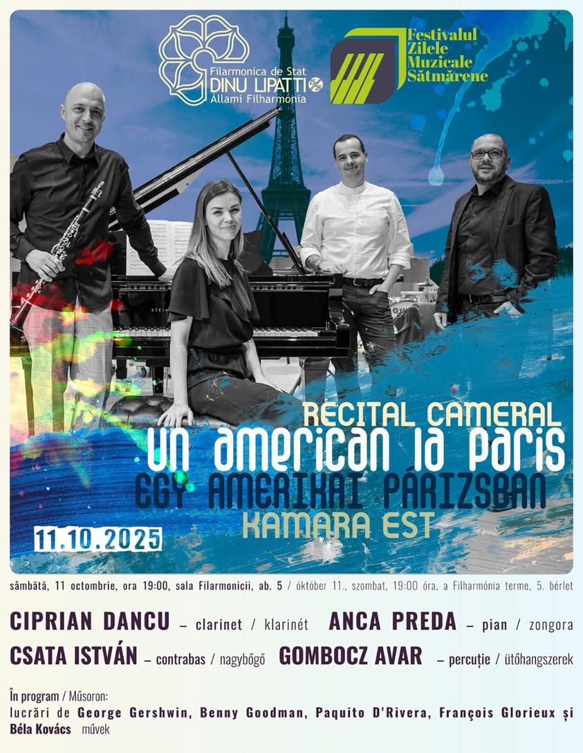 Filarmonica Satu Mare organizează concert cameral în cadrul Zilelor Muzicale Satmarene