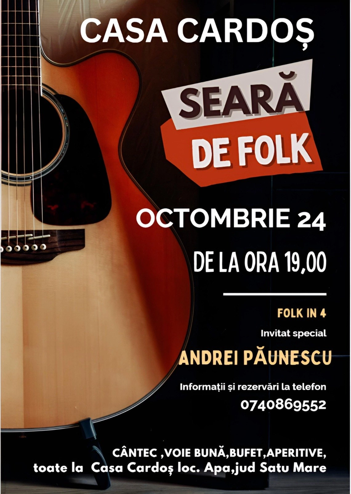 Casa Cardoș - Seară de Folk | 24 Octombrie
