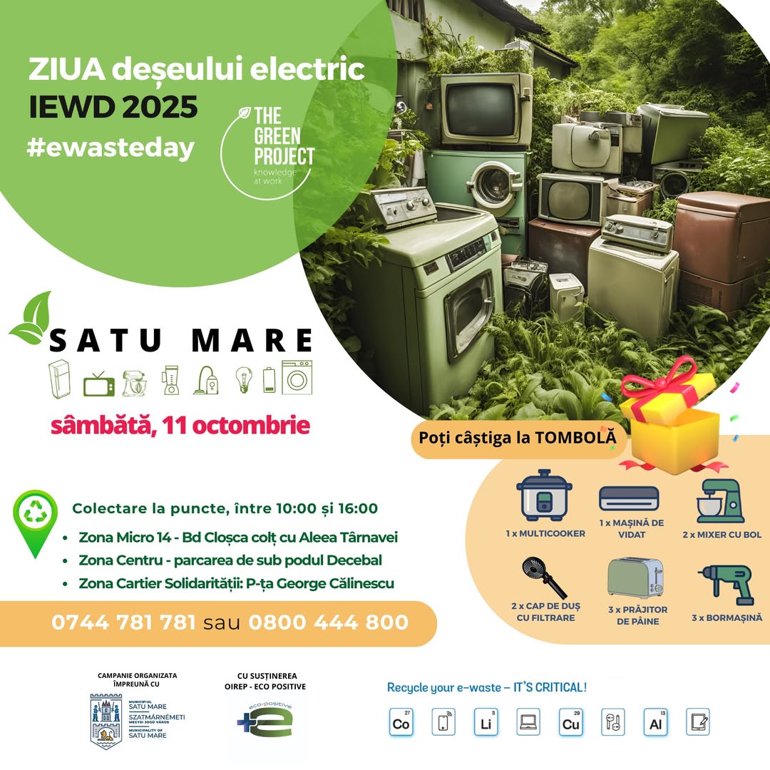 Satu Mare colectează echipamente electrice vechi de Ziua Reciclării
