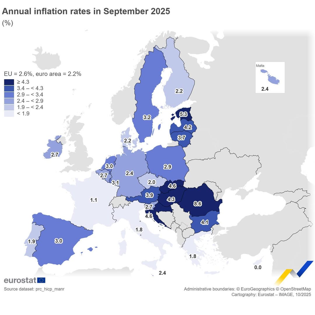 România, în topul celor mai ridicate rate ale inflației în septembrie 2025