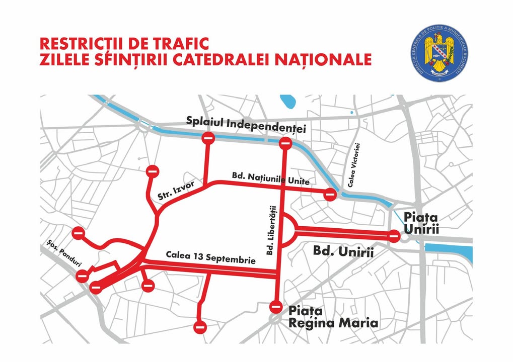 Restricții de circulație în Capitală pe 26 octombrie 2025