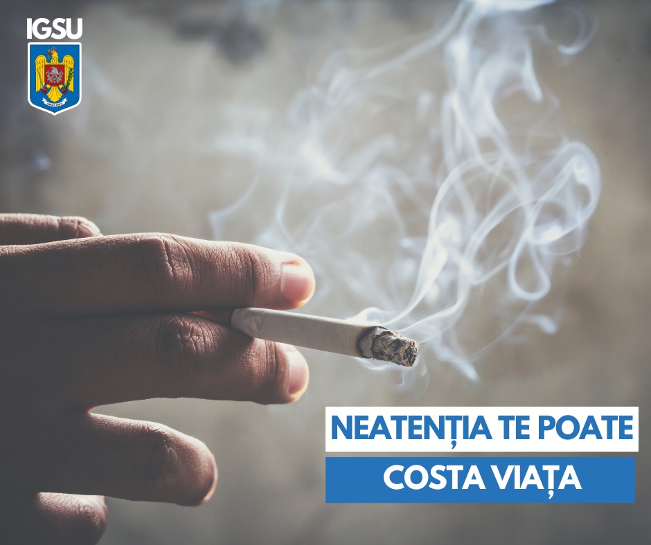 Fumatul neglijent, cauza frecventă a incendiilor domestice