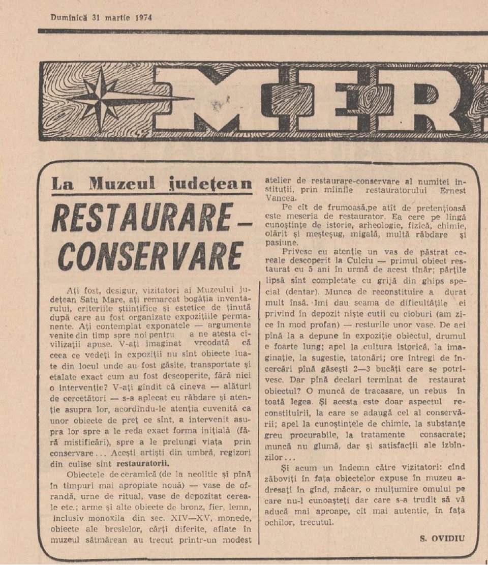 50 de ani de restaurare în România și 30 de ani la Satu Mare