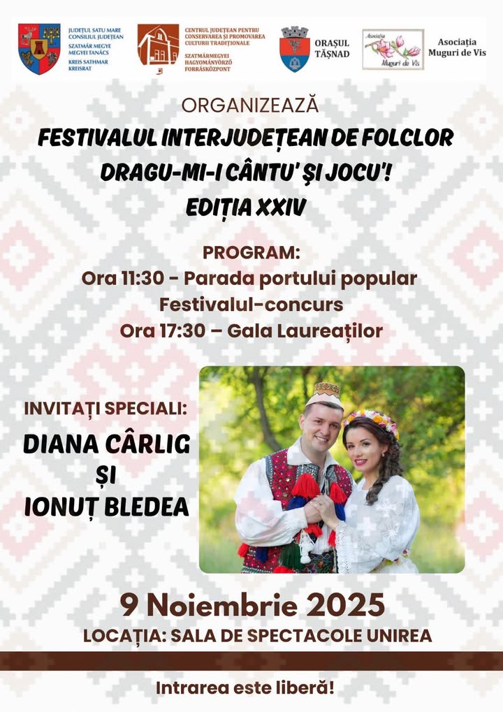 Festivalul interjudețean de folclor „Dragu-mi-i cântu și jocu!” ajunge la a XXIV-a ediție