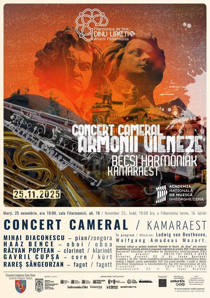 Concert cameral cu farmec vienez la Filarmonica Dinu Lipatti