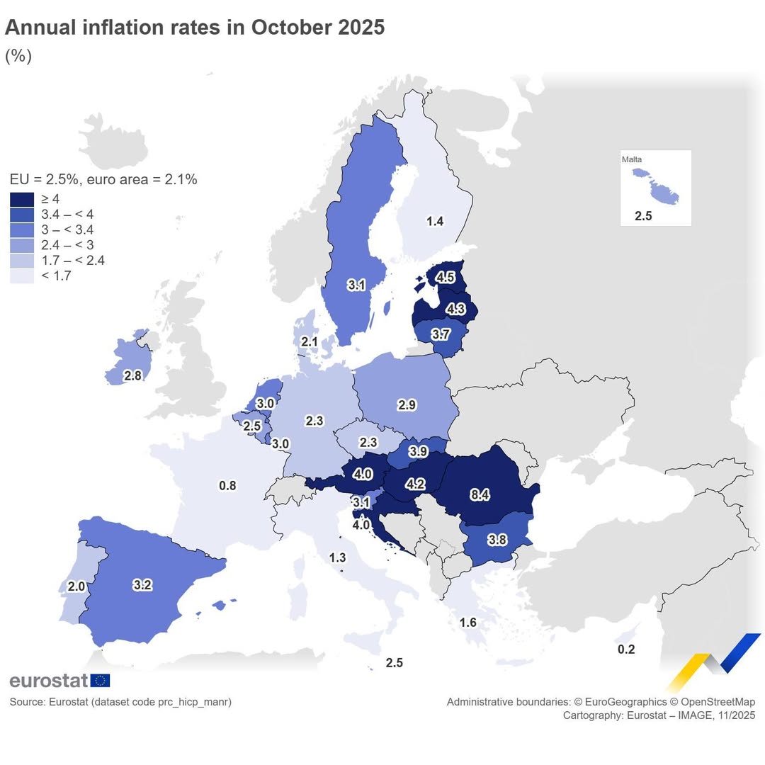 Inflația anuală în UE: România în top cu 8,4%