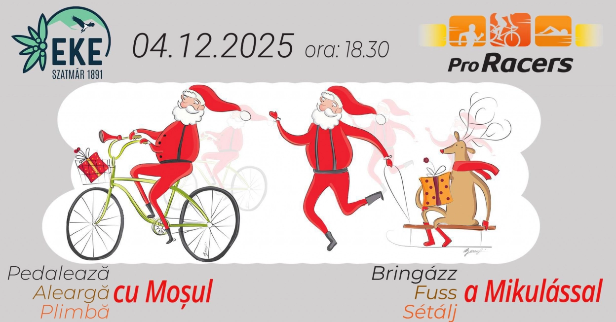 Pedalează, aleargă sau plimbă-te cu Moșul 
