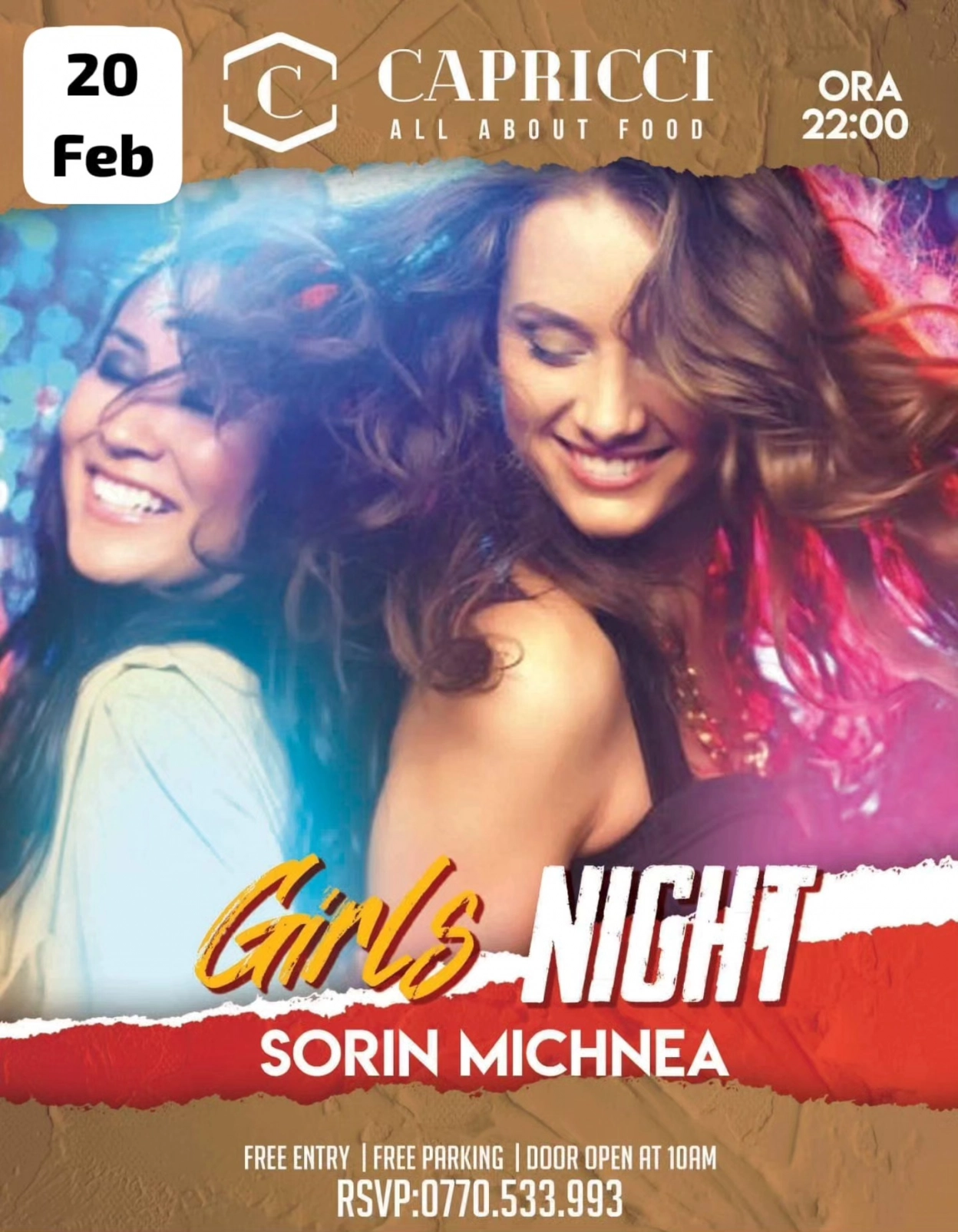 GIRLS NIGHT la Capricci | 20 Februarie 