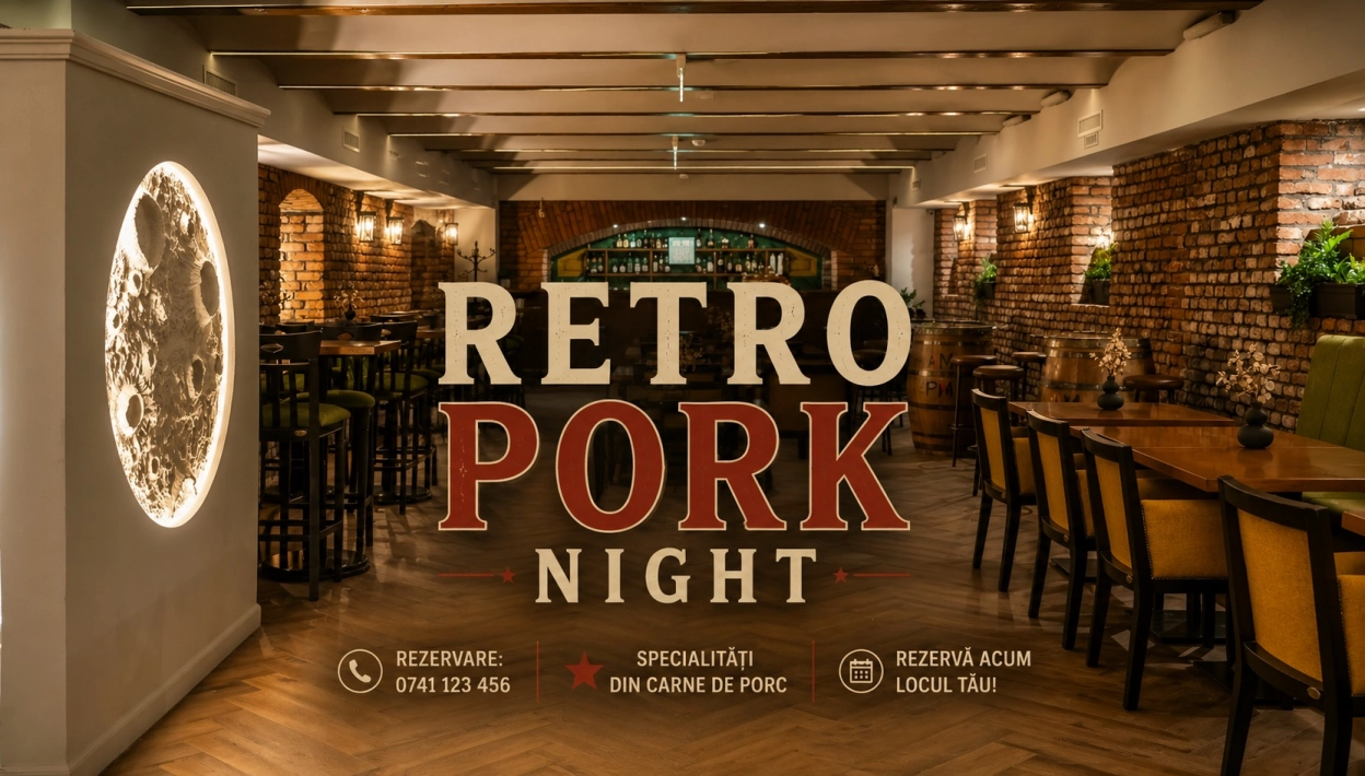 Seară Retro cu Specialități din Porc | AM PM PUB