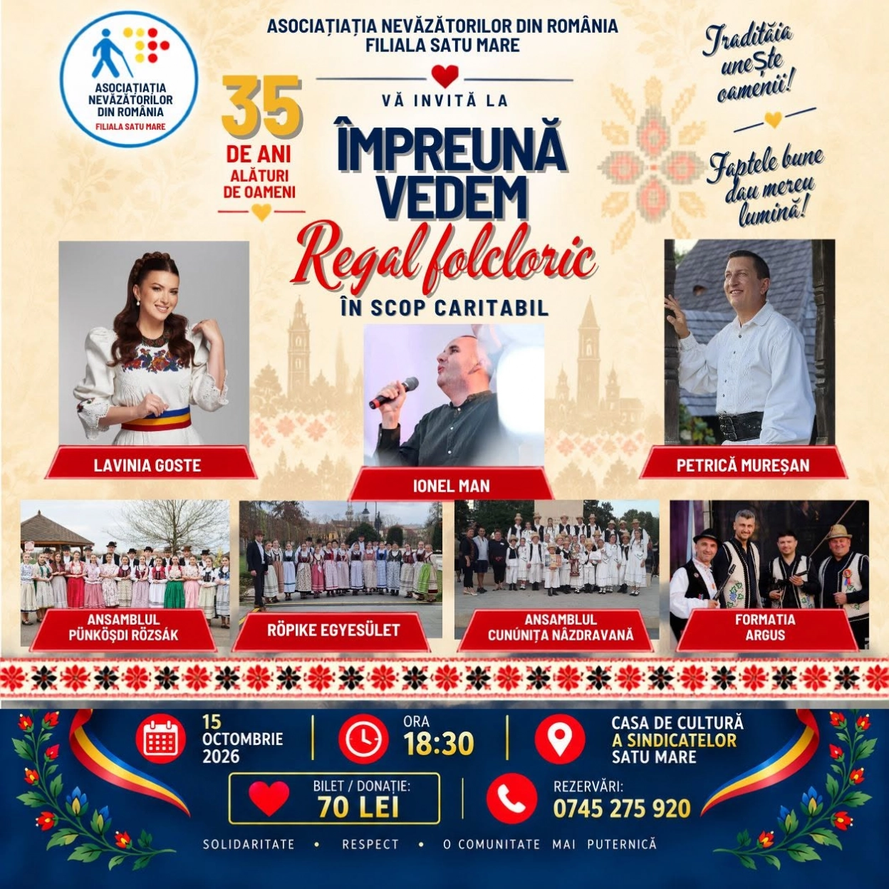 ÎMPREUNĂ VEDEM | Regal folcloric | Asociația Nevăzătorilor din România – Filiala Satu Mare